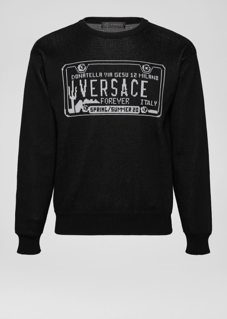 Pulovere Versace License Plate Logo Jacquard Barbati | AKSFLZO-24